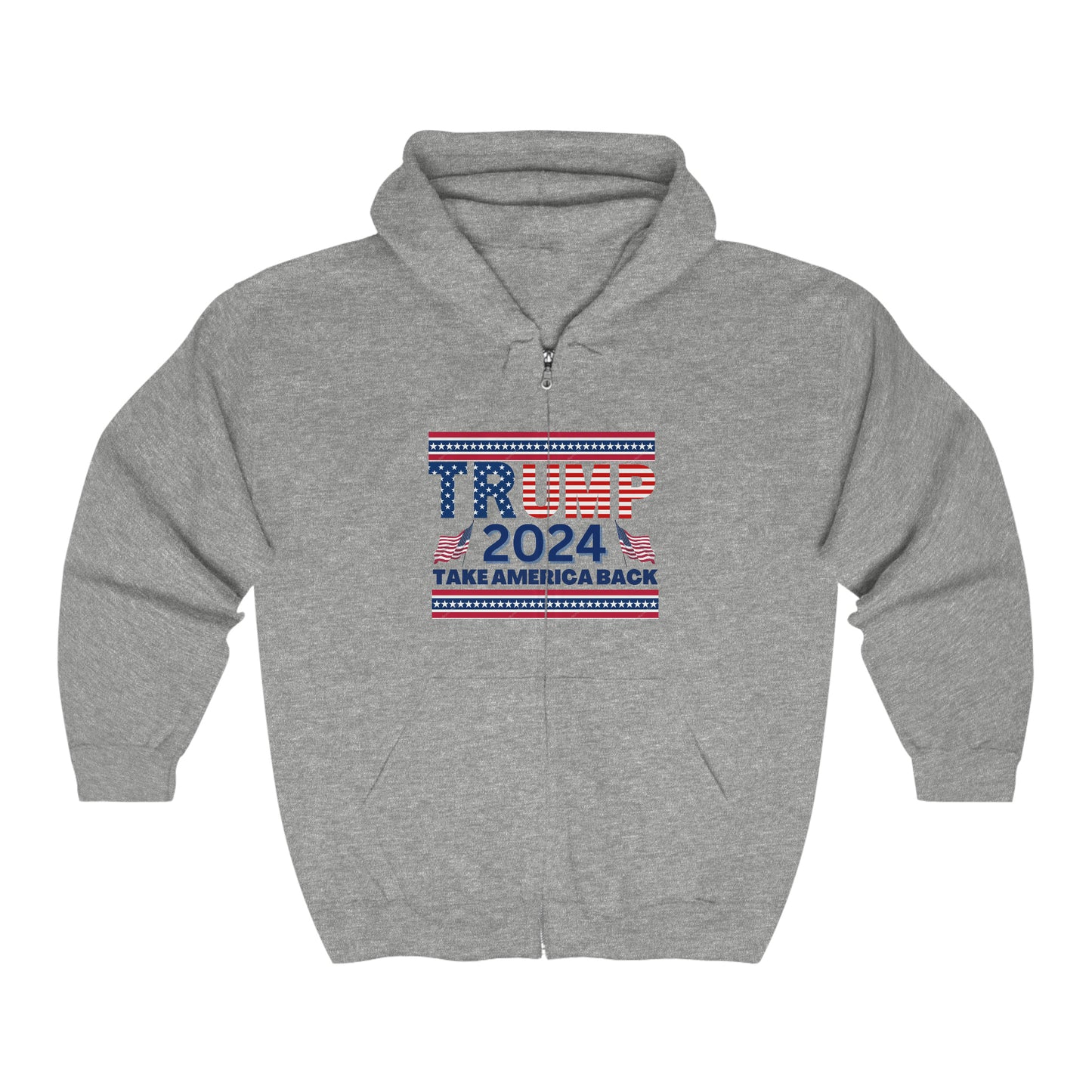 Trump 2024 Take America Back Zip Hoodie Sweatshirt