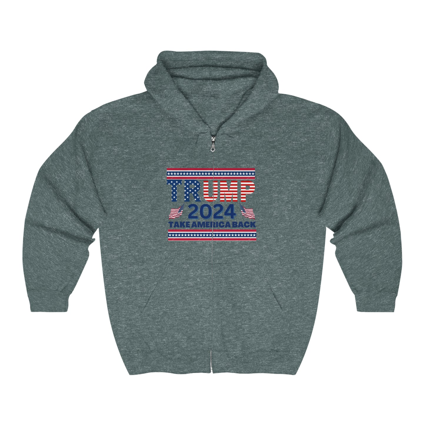 Trump 2024 Take America Back Zip Hoodie Sweatshirt